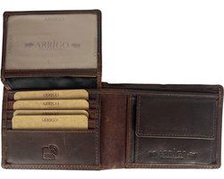 Portemonnee mannen bruin leer bruine heren portemonnee anti skim arrigo - Arrigo Leather Goods