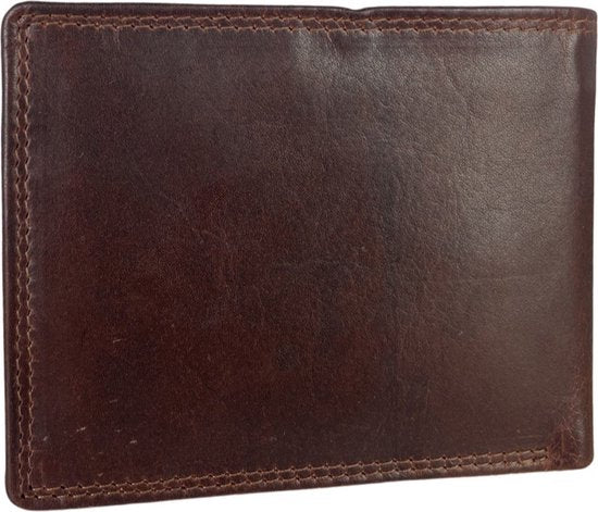 Portemonnee mannen bruin leer bruine heren portemonnee anti skim arrigo - Arrigo Leather Goods