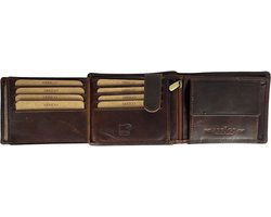 Portemonnee mannen bruin rfid anti skim billfold - Arrigo.nl