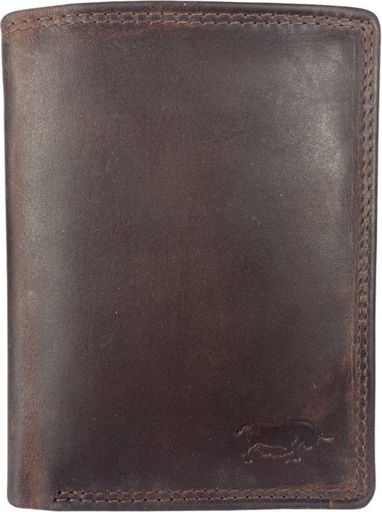 Portemonnee mannen bruin rfid anti skim echt leer - Arrigo Leather Goods