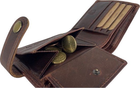 Portemonnee mannen bruin rfid anti skim soepele portefeuille - Arrigo Leather Goods