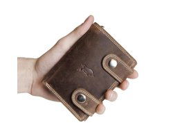 Portemonnee met ketting lichtbruin echt leer - Arrigo.nl