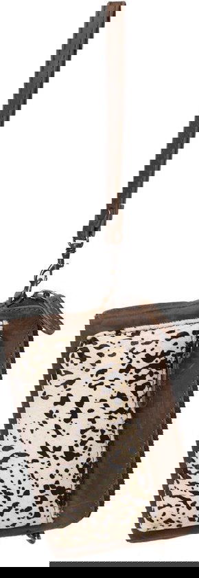 Portemonnee tasje met vacht en donkerbruin leer cody minibag met - Arrigo Leather Goods