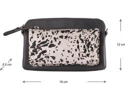 Portemonnee tasje met vacht en zwart leer cody minibag met - Arrigo.nl