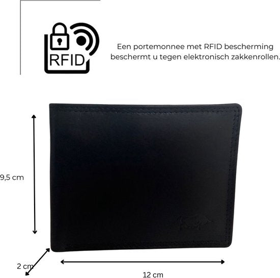 Portemonnees matzwart mannen portemonnee heren portemonnee zonder kleingeld vak arrigo - Arrigo.nl