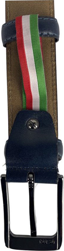 Riem 3 5 cm breed donkerblauw taille maat 115 cm - Arrigo Leather Goods