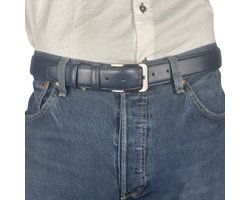 Riem 3 5 cm breed donkerblauw taille maat 115 cm - Arrigo Leather Goods