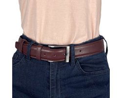 Riem 3 5 cm breed donkerrood taillemaat 115 cm echt - Arrigo Leather Goods