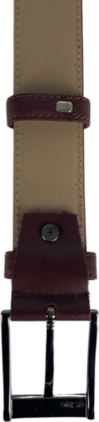 Riem 3 5 cm breed donkerrood taillemaat 115 cm echt - Arrigo Leather Goods