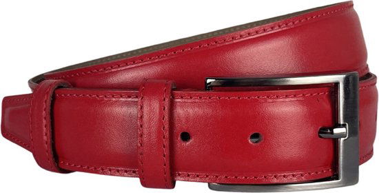Riem dames rood leer riem heren 3 5 cm breed - Arrigo Leather Goods