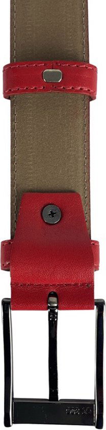 Riem dames rood leer riem heren 3 5 cm breed - Arrigo Leather Goods