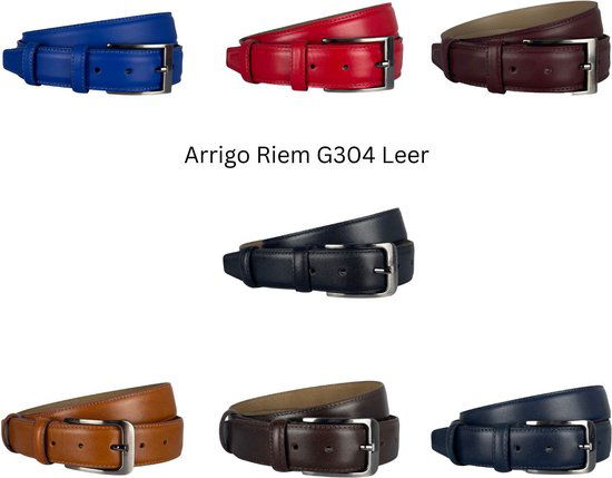 Riem dames rood leer riem heren 3 5 cm breed - Arrigo Leather Goods