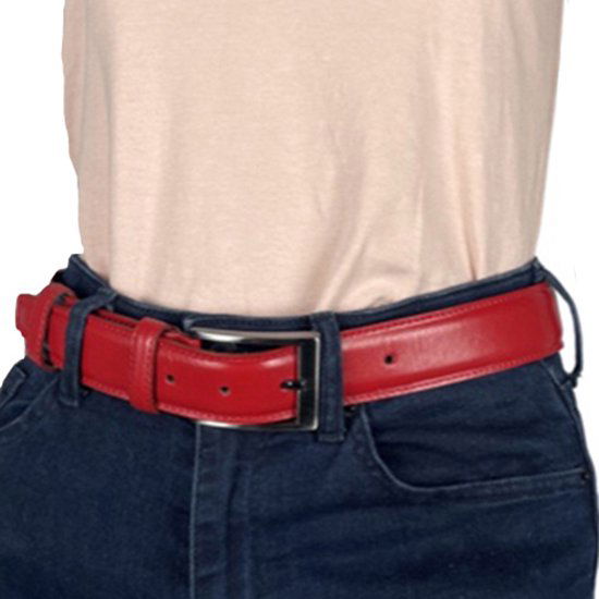 Riem dames rood leer riem heren 3 5 cm breed - Arrigo Leather Goods