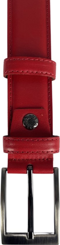 Riem dames rood leer riem heren 3 5 cm breed - Arrigo Leather Goods