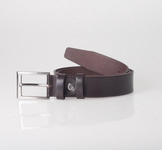 Riem donkerbruin leer 3 5 cm breed riem echt leer - Arrigo Leather Goods