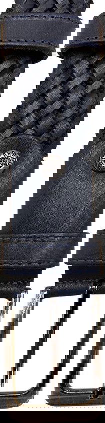 Riem gevlochten leer 3 5 cm donkerblauwe leren riem 110 - Arrigo Leather Goods