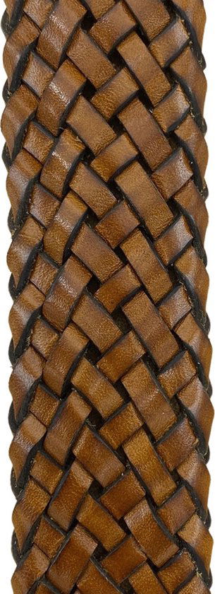 Riem gevlochten leer 3 5 cm lichtbruin leren riem 115 - Arrigo Leather Goods