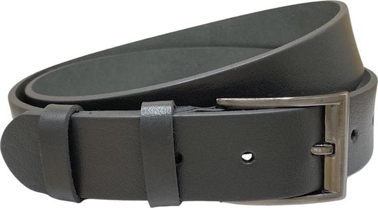 Riem grijs echt leer 3 5 cm breed taillemaat 105 - Arrigo Leather Goods