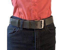 Riem grijs echt leer 3 5 cm breed taillemaat 105 - Arrigo Leather Goods