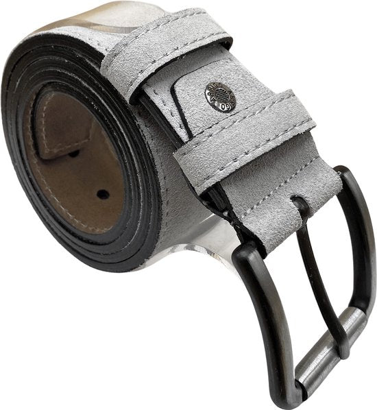 Riem heren grijs suede leer 4 5 cm breed riemen - Arrigo Leather Goods