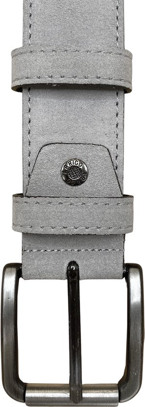 Riem heren grijs suede leer 4 5 cm breed riemen - Arrigo Leather Goods