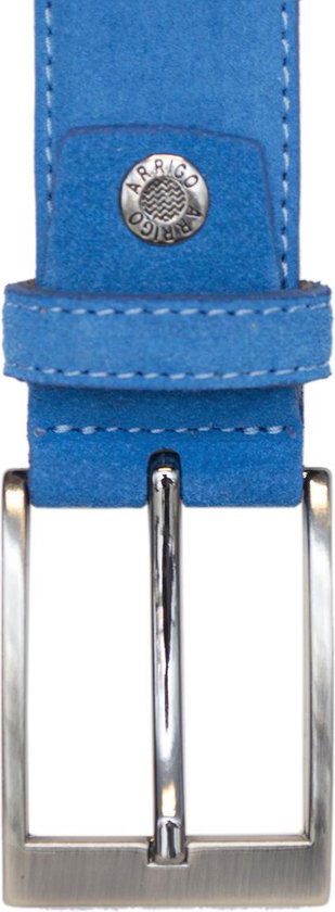 Riem heren riem dames 3 5 cm blauw suede leer - Arrigo Leather Goods