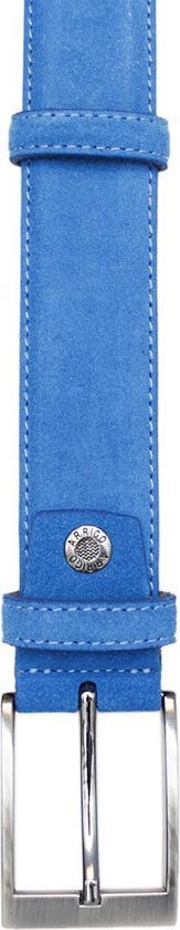 Riem heren riem dames 3 5 cm blauw suede leer - Arrigo Leather Goods