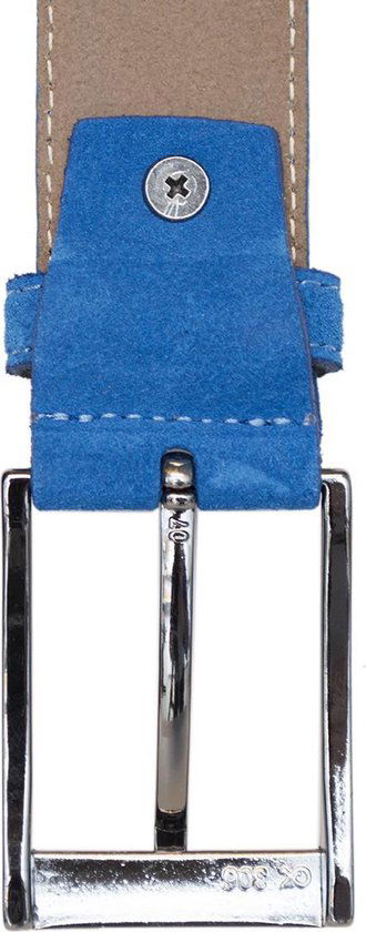 Riem heren riem dames 3 5 cm blauw suede leer - Arrigo Leather Goods