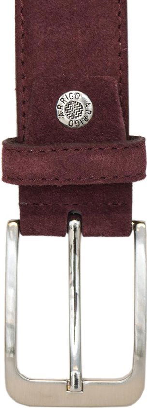 Riem heren riem dames 3 5 cm bordeaux suede totale - Arrigo Leather Goods