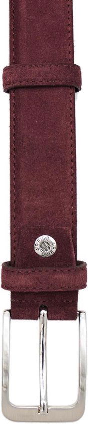 Riem heren riem dames 3 5 cm bordeaux suede totale - Arrigo Leather Goods
