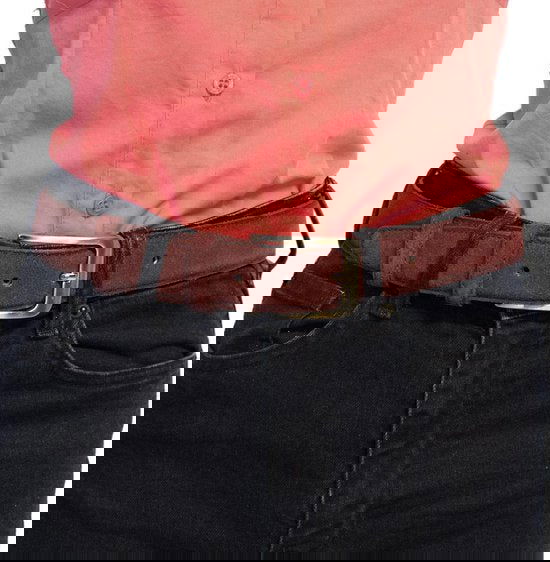 Riem heren riem dames 3 5 cm bordeaux suede totale - Arrigo Leather Goods