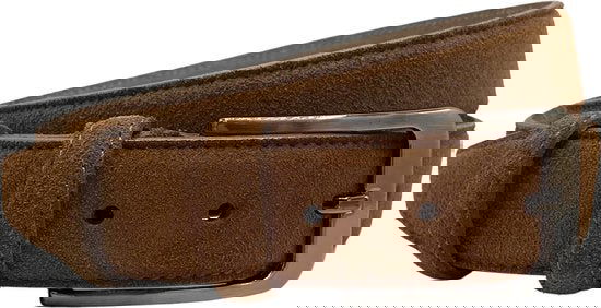 Riem heren riem dames 3 5 cm bruin suede leer - Arrigo Leather Goods