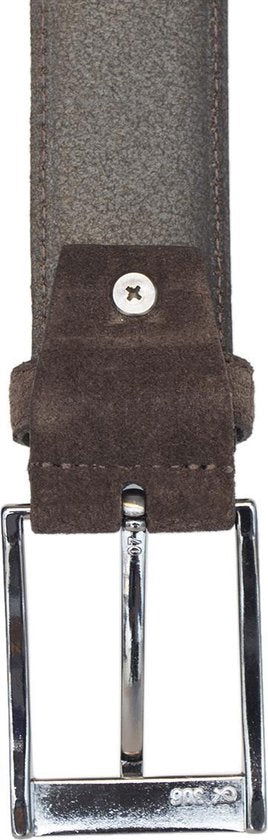 Riem heren riem dames 3 5 cm donkerbruin suede totale - Arrigo Leather Goods