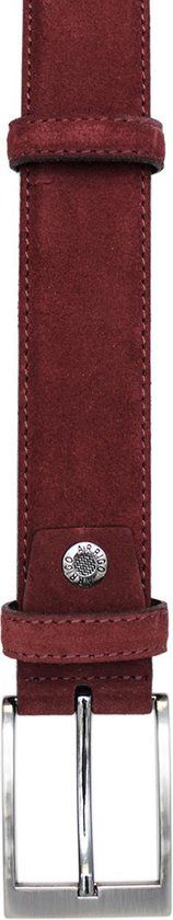 Riem heren riem dames 3 5 cm donkerrood suede totale - Arrigo Leather Goods