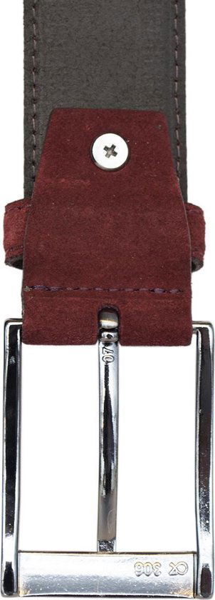 Riem heren riem dames 3 5 cm donkerrood suede totale - Arrigo Leather Goods