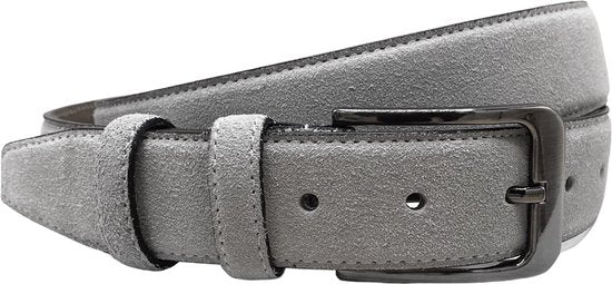 Riem heren riem dames 3 5 cm grijs suede leer - Arrigo Leather Goods