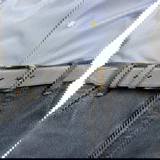 Riem heren riem dames 3 5 cm grijs suede leer - Arrigo Leather Goods