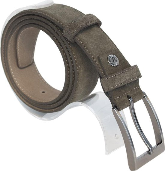 Riem heren riem dames 3 5 cm groen suede leer - Arrigo Leather Goods