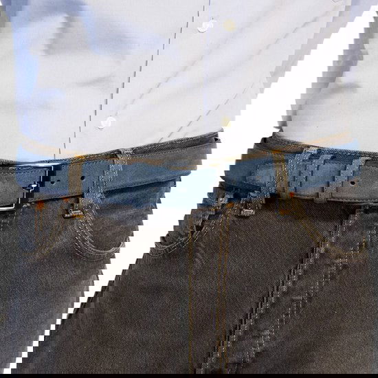 Riem heren riem dames 3 5 cm lichtblauw suede totale - Arrigo Leather Goods