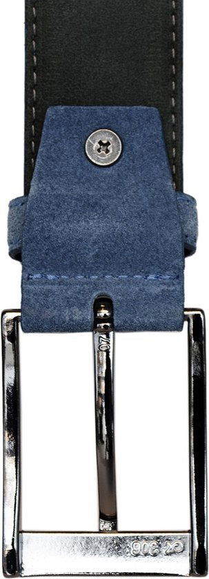 Riem heren riem dames 3 5 cm lichtblauw suede totale - Arrigo Leather Goods