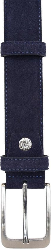 Riem heren riem dames 3 5 cm paarsblauw suede totale - Arrigo Leather Goods