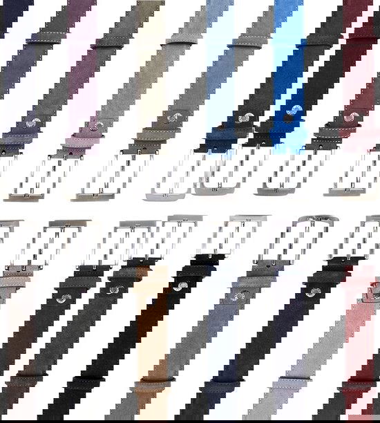 Riem heren riem dames 3 5 cm paarsblauw suede totale - Arrigo Leather Goods