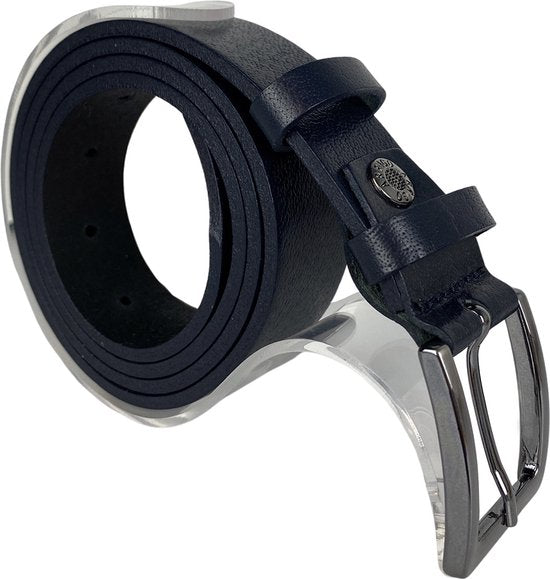 Riem heren riem dames broekriem 3 cm leer donkerblauw totale - Arrigo Leather Goods
