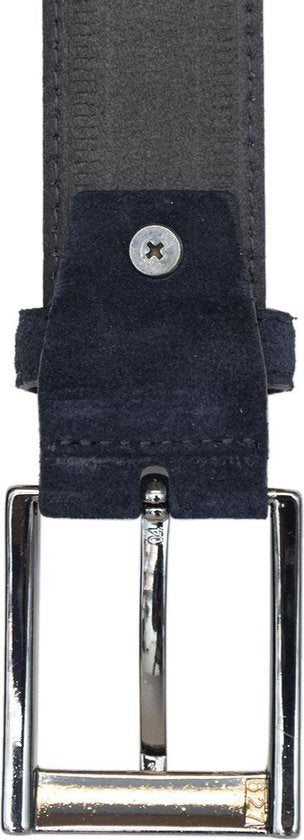 Riem heren riem dames donkerblauw suede 3 5 cm totale - Arrigo Leather Goods