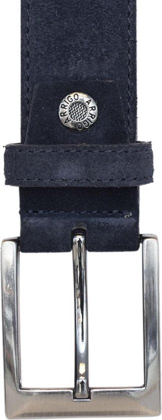 Riem heren riem dames donkerblauw suede 3 5 cm totale - Arrigo Leather Goods