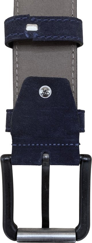 Riem heren riem dames donkerblauw suede leer 4 5 cm - Arrigo Leather Goods