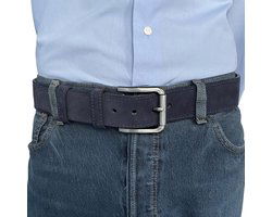 Riem heren riem dames donkerblauw suede leer 4 5 cm - Arrigo Leather Goods