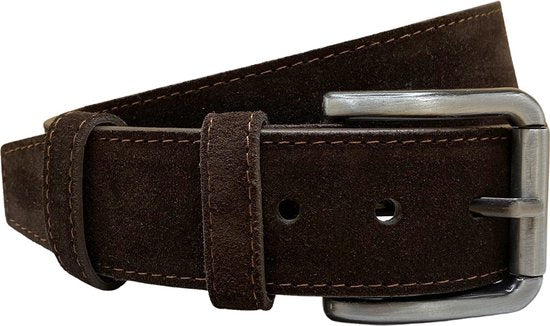 Riem heren riem dames donkerbruin suede leer 4 5 cm - Arrigo Leather Goods
