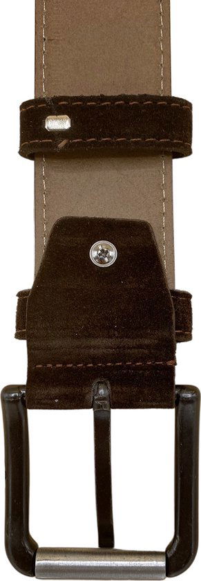 Riem heren riem dames donkerbruin suede leer 4 5 cm - Arrigo Leather Goods