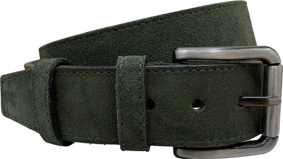 Riem heren riem dames groen suede leer 4 5 cm - Arrigo Leather Goods